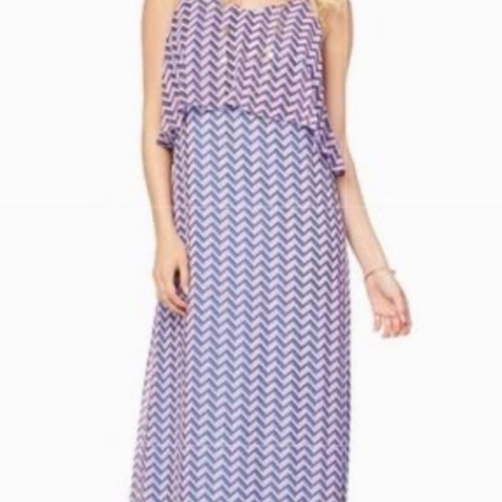 Charming Charlie Red White and Blue Maxi Dress